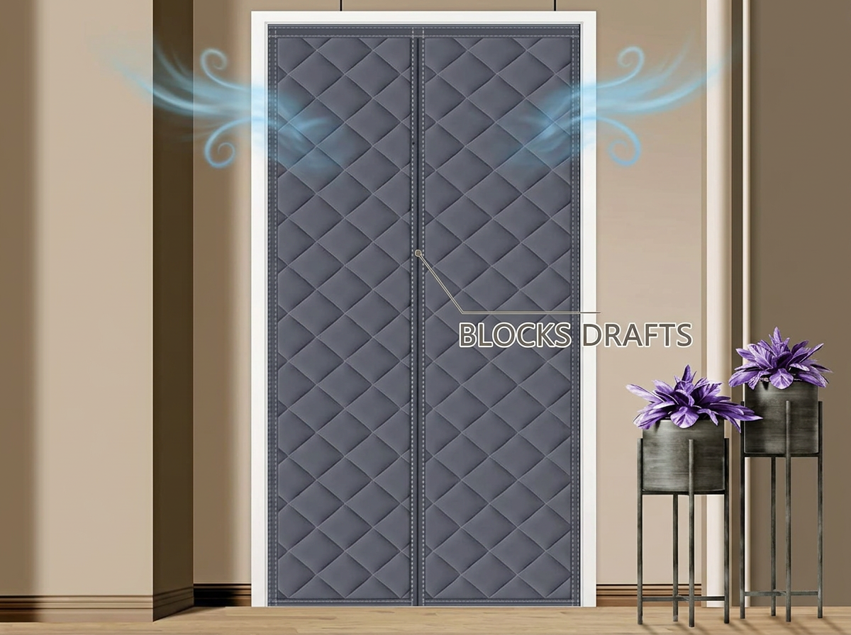 Magnetic Thermal Winter Block Door Insulation Curtain