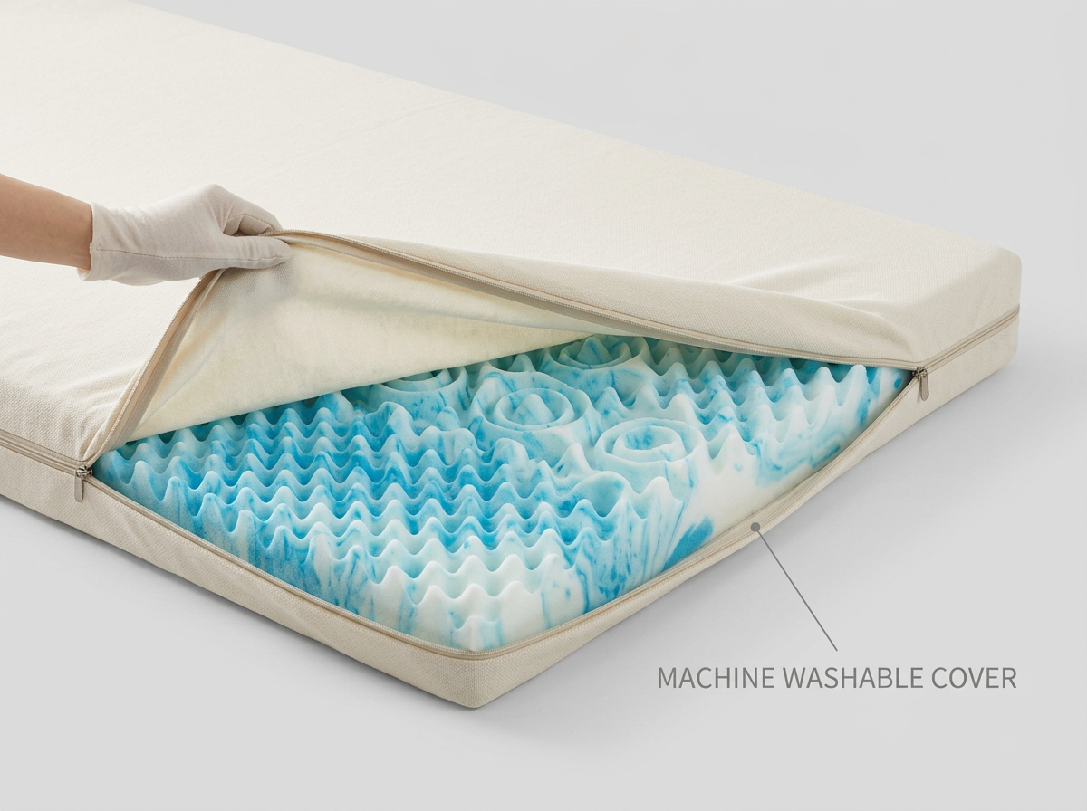 Premium Cooling Egg Crate Foam Mattress Topper