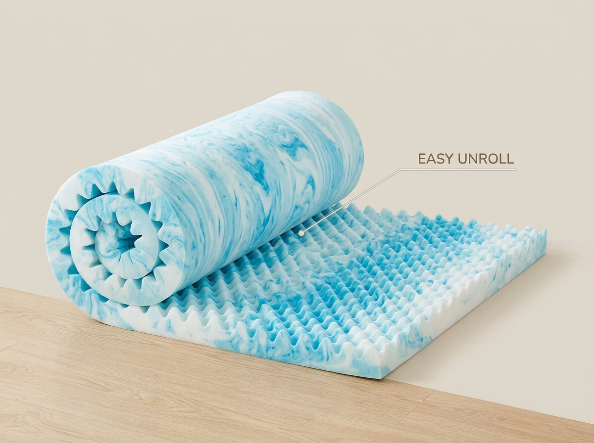 Premium Cooling Egg Crate Foam Mattress Topper