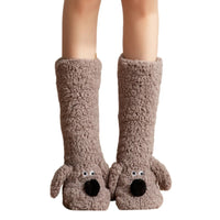 Cute Dog Fuzzy Socks Winter Leg Warmer
