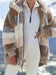 Contrasting Lamb Wool Padded Coat
