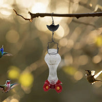 Flowers Glass Hummingbird Feeder With Ant Moat