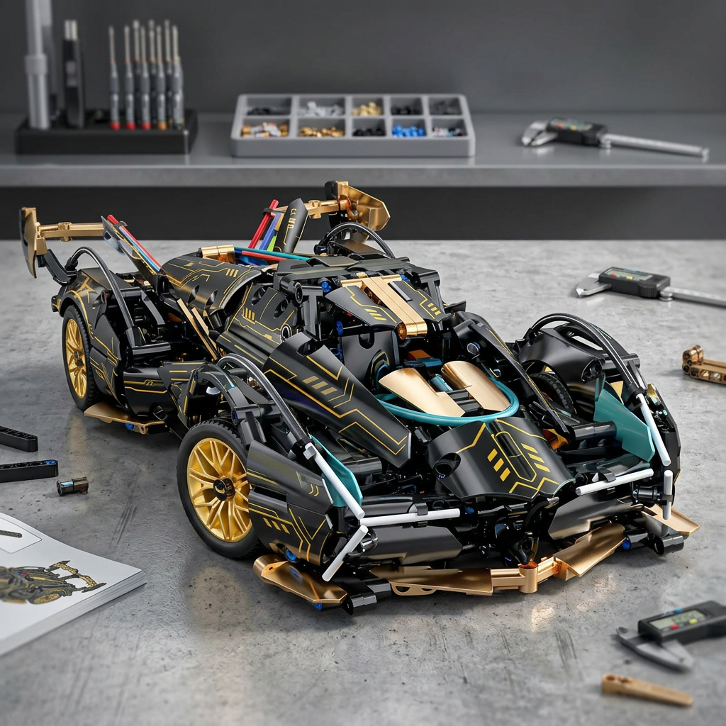 1690 Piece V12 Model Car Building Block Set