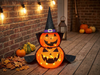 Lighted pumpkin garden decoration