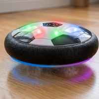 Hover ball soccer on hardwood floor