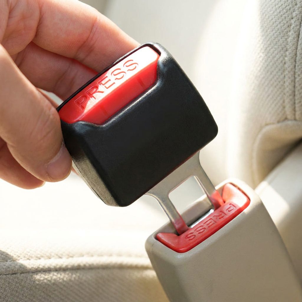 Seat Belt Clip Extender 2-Pack – Car Seat Belt Buckle Extension for Easier Buckling, Plastic & Metal