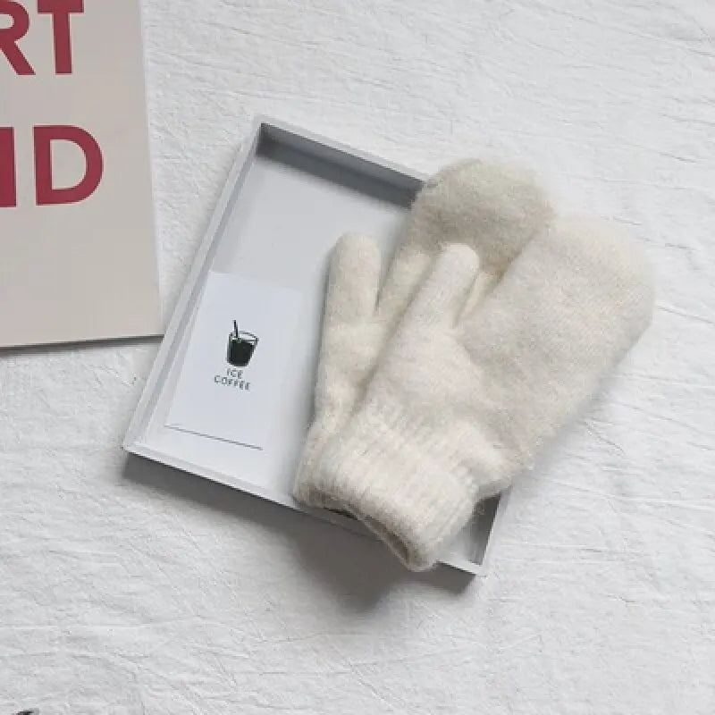 Cashmere Knit Mittens Winter for Women