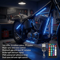 Motorcycle LED light kit features and remotes