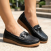 Women's Orthopedic Leather Loafers – Slip-On Moccasin Walking Flats with Arch Support & Wide Toe Box