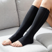 Zipper Compression Socks 20-30 mmHg – Open Toe Knee-High Support Stockings for Swelling & Tired Legs, Unisex